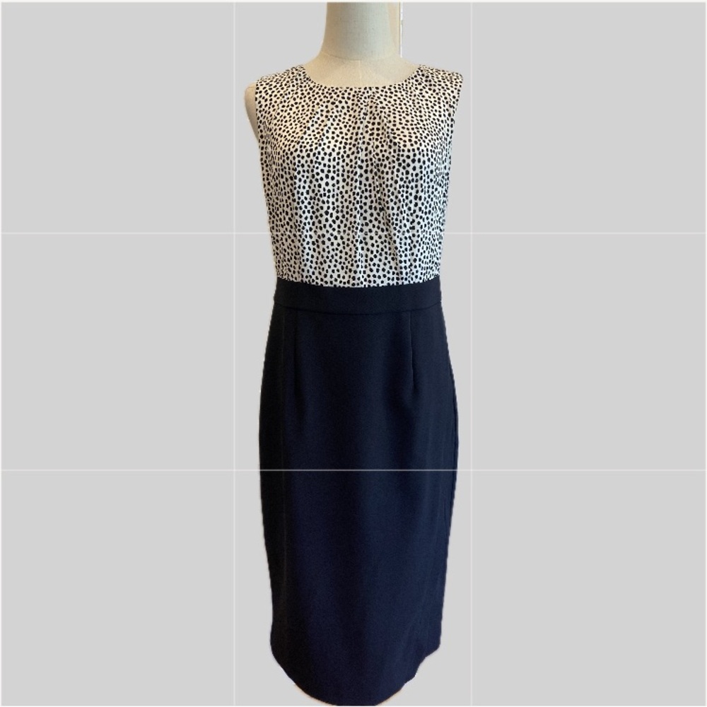 Talbots NWOT  Black and White Polka Dot Sleeveless Dress 4